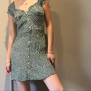 With Jean Green Floral Dress